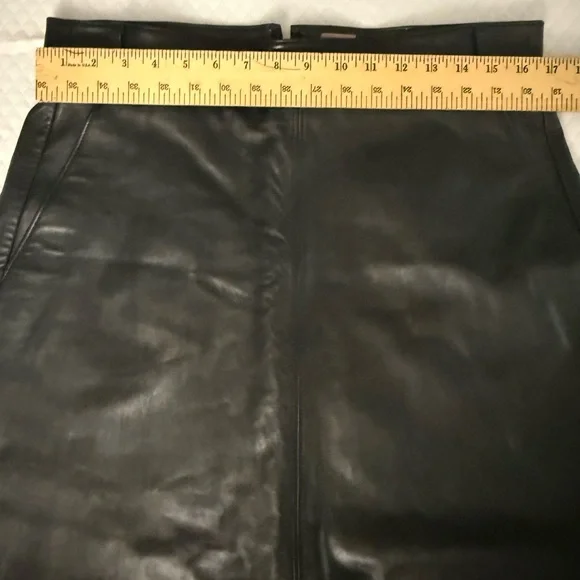 Hugo Boss Black A-Line Leather Skirt - Picture 2 of 7